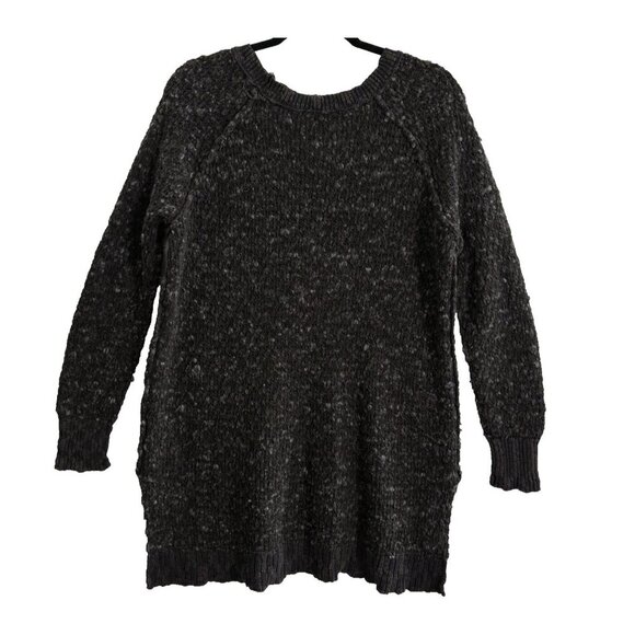 FREE PEOPLE Women Sweater Size L Black Pullover Long Sleeve Chunky 55-10 - Picture 3 of 11